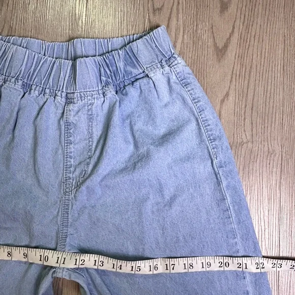 Women’s High Waist Wide Leg Light Blue Jeans 100% Cotton Size Medium - Picture 7 of 13